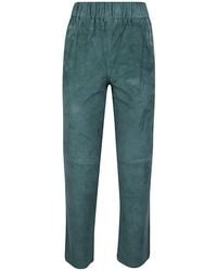 Via Masini 80 - Elastic Waist Suede Trousers - Lyst