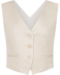 Dondup - Waistcoat Made Of A Linen Blend - Lyst
