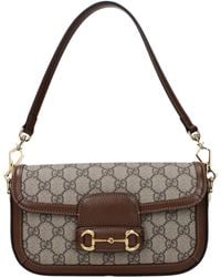 Gucci - Borse A Mano Horsebit 1955 Donna Tessuto/Ebano - Lyst