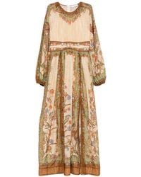 Zimmermann - Indra Cotton And Silk Long Dress - Lyst