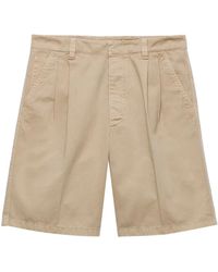 Prada - Bermudas Con Pinzas - Lyst