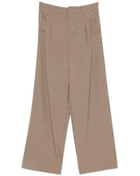 White Sand - Checked Wide Leg Trousers - Lyst