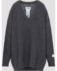 MM6 by Maison Margiela - V Neck Sweater - Lyst