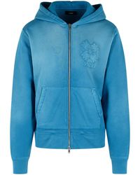 Amiri - Sudadera con capucha de algodón índigo oscuro - Lyst