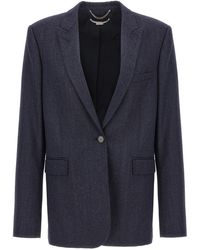 Stella McCartney - Wol Blazer Met Enkele Borsten - Lyst