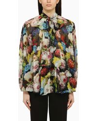 Dolce & Gabbana - Dolce&Gabbana Night Flower Print Shirt - Lyst