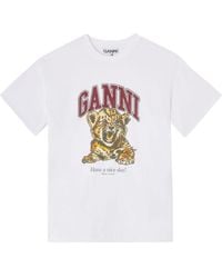 Ganni - Effen T-Shirt - Lyst