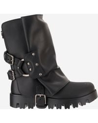 Dolce & Gabbana - Rubberen En Leren Laarzen - Lyst