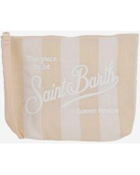 MC2 Saint Barth - Fabric Clutch Bag With Logo - Lyst