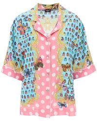 Versace - Camicia Manica Corta Butterflies And Ladybugs - Lyst