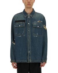 Helmut Lang - Distressed Denim Uniform Shirt - Lyst