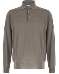 Lardini - Lange Mouwen Gebreide Polo - Lyst