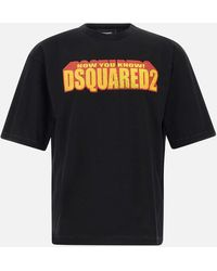 DSquared² - Schwarzes Lockeres T-Shirt Mit Logo - Lyst