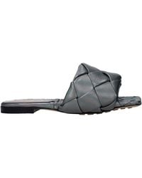 Bottega Veneta - Ciabatte E Zoccoli Lido Donna Pelle Argento/Ostrica - Lyst