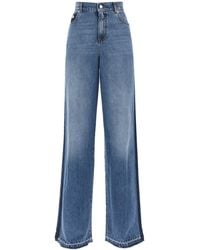 Alexander McQueen - Wide -Bein -Jeans mit kontrastierenden Details - Lyst
