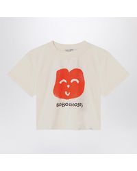 Bobo Choses - Joyful Face Ivory T Shirt - Lyst