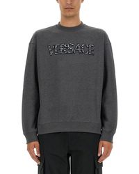 Versace - Sweatshirt With Crocodile Logo - Lyst