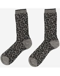 ANT45 - Stretch Cotton Blend Socks With Animal Print - Lyst