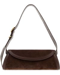 Jil Sander - Suede Small Cannolo Crossbody Bag - Lyst