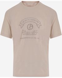 Giorgio Armani - Viscose T Shirt With Logo Print - Lyst