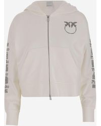 Pinko - Cotton Sweatshirt mit Logo - Lyst