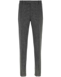 McQueen - Embroidered Wool Cigarette Pant - Lyst