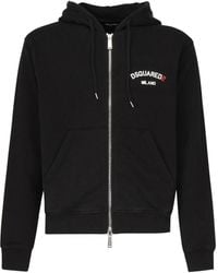 DSquared² - Kapuzensweatshirt Aus Schwarzer Baumwolle - Lyst