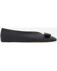 Ferragamo - Vanna Leather Ballerina Flats - Lyst