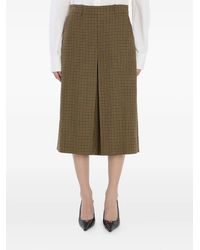 Saint Laurent - Geruite Cropped Broek - Lyst