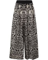 Weekend by Maxmara - Wkipalanca – Wide-Leg Printed Cotton Trousers - Lyst
