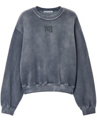 Alexander Wang - Essential Terry Crew Sweatshirt mit Pufffarbe Logo - Lyst