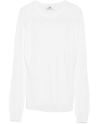 Elisabetta Franchi - Long-Sleeve Ribbed Sweater - Lyst