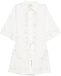 forte_forte - Embroidered Cotton Shirtdress - Lyst