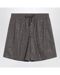 VENUJA - Bermuda Shorts With Crystals - Lyst