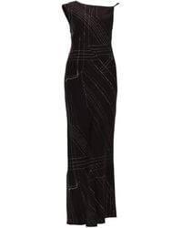 Alysi - Printed Silk One-Shoulder Maxi Dress - Lyst