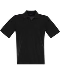 Herno - Cotton Jersey Polo Shirt With Open Collar - Lyst