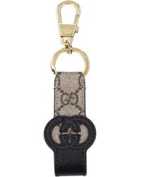 Gucci - Keychain Männer Leder schwarz/Beige - Lyst