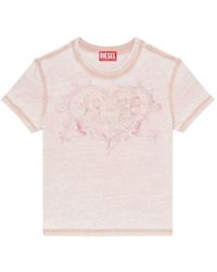 DIESEL - Logo Cotton Blend T-Shirt - Lyst