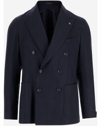 Tagliatore - Double Breasted Stretch Wool Jacket - Lyst