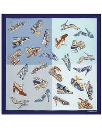 Ferragamo - Silk Scarf With Genio Print - Lyst