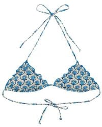 MC2 Saint Barth - Printed Bikini Top Swimwear - Lyst