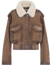Acne Studios - Leather Bomber Jacket - Lyst