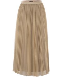 Fabiana Filippi - Wide Pleated Tulle Skirt With Knitted Belt - Lyst