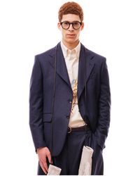 LC23 - Ripstop Wol Navy Blazer - Lyst
