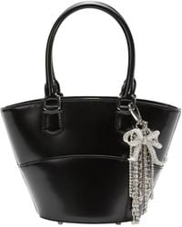 Self-Portrait - Self Portrait Black Leder Charm Tote - Lyst