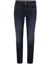 7 For All Mankind - Slimmy Tapered Alto Mid Rise Skinny Jeans - Lyst