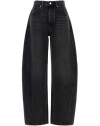 Alexander Wang - Black Denim Wide-leg Jeans - Lyst