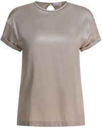 Brunello Cucinelli - Zijden T-shirt Met Ronde Hals - Lyst
