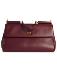 Dolce & Gabbana - 'my Sicily' Bourgondy 'plongé' Kalf Lear Handtas - Lyst