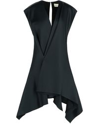 KHAITE - Kaki 'merith'-jurk Van Acetaat En Zwarte Viscose - Lyst